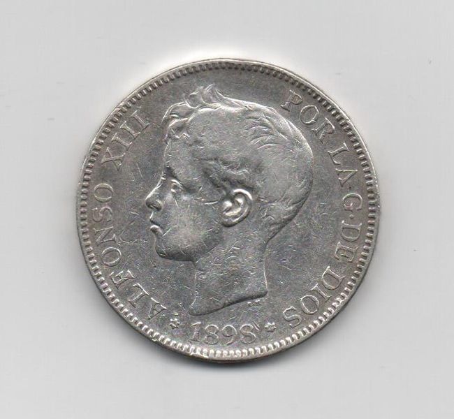 ALFONSO XIII DEL AÑO 1898* 98 DE 5 PESETAS